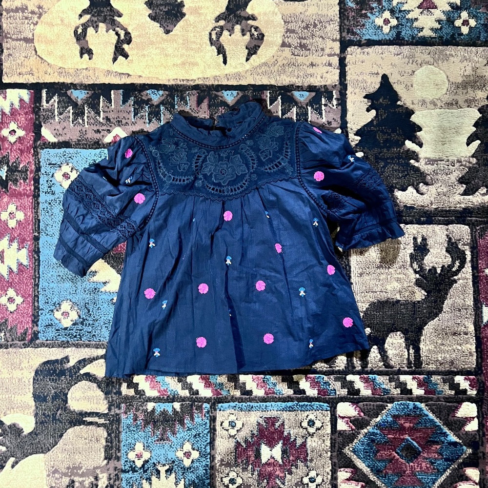 Maeve by Anthropologie Alice Embroidered Top